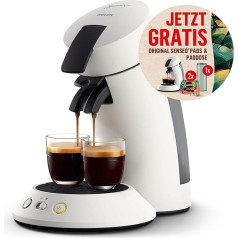 Philips Бытовая техника Senseo Original Plus CSA210/10 Кофеварка с капсулами (выбор крепости кофе, технология Coffee Boost, переработанный пластик), белый