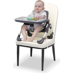 Складной детский стул Baby High Chair Booster Seat Детский стул для стола, дорожное сиденье-бустер с регулировкой высоты и 5-точечными ремнями безопасн
