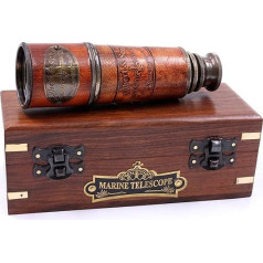 US HANDICRAFTS Телескоп ручной работы | С коробкой | Функциональный Винтаж Реплика Латунь Морской Антикварный Телескоп | Латунь Морской Подзорная