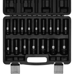 Набор торцевых головок Mayouko 16 предметов с приводом 1/2 дюйма, от 10 мм до 32 мм, метрические, 6 точек, CR-V