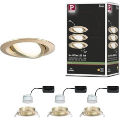 Paulmann Nova Coin 92404 Светодиодный встраиваемый светильник круглый 84 мм 50° Coin 3 x 6 Вт 3 x 470 лм 230 В 2700 К Золото матовое