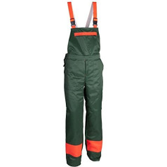 Novotex Мужские еловые полукомбинезоны с защитой от порезов - рабочие брюки - зелено-оранжевый - 26 см