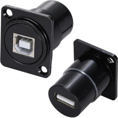 PENGLIN 2 x USB B - USB A сквозное гнездо, USB B - USB 2.0 D-Type монтажное гнездо, USB адаптер для монтажа на панель, женщина - женщина