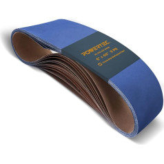 POWERTEC 464801Z 6 x 48 дюймов металлические шлифовальные ленты с цирконием, ассорти по 3 штуки 36/100/120 зернистости, 9 штук 6 x 122 см металлические шлифов