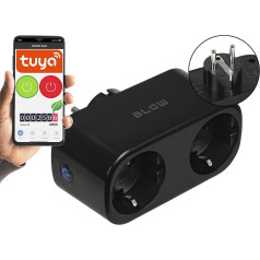72-078# умная двойная розетка с wifi управлением tuya черная