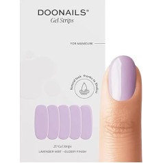Doonails Lavender Mist Gel Foils - 20 УФ-гелевых полосок 9 размеров с дополнительной длиной - самоклеящиеся и УФ-отверждаемые фольги для ногтей - наклейки дл