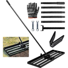 Грабли для выравнивания газонов, грабли для выравнивания, 76 x 25 см с ручкой, грабли для выравнивания газонов, разравниватель газонов, складн