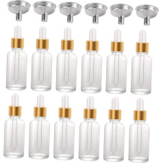 FRCOLOR 24Stücke Tropfflaschen für Ätherische Öle mit Trichtern Auslaufsichere Glasflaschen für DIY Kosmetik Parfüm und Tinkturen für Reisen und Aromatherapie