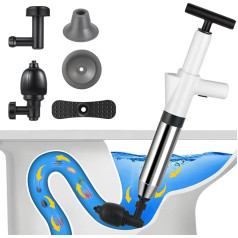 Туалетный насос, прочистка труб сжатым воздухом с четырьмя сменными присосками, очень экологично, без химикатов, прочистка труб, сжатый во