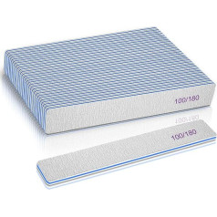 Пилка для ногтей 100/180 Grit 25 Pack Heavy Duty Nail Files for Acrylic/Natural Nails, Emery Boards for Nails, Strong Fingernail Filler, Coarse Nail File for Home and Salon