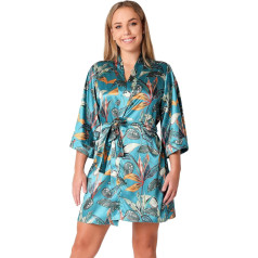 Bellivalini BLV50-265 Женский халат короткий атласный V-образный вырез с рукавами 3/4