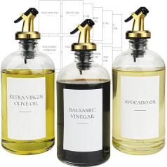 Ezebesta Масло Уксус Стекло Дозатор 470 мл Коррозионная стойкость Кулинария Масло бутылки с ржавчины золото насосы и маслостойкие этикетки пре