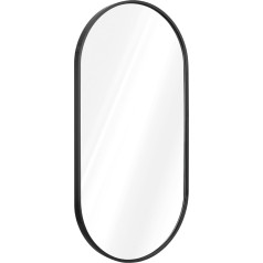 Navaris Большое овальное зеркало с рамой - Декоративное зеркало 75 x 38 x 3 см для подвешивания - Овальное настенное зеркало - Зеркало для ванной ко