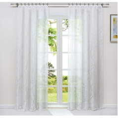 HeichkelL Штора с оборкой на ленте, Выгоревшая штора, прозрачная, 1 шт, современные оконные декоративные шторы для гостиной, узор ветви деревьев,