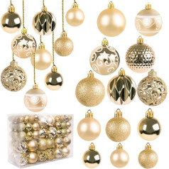 Miaikoe 100 шт. рождественских шариков для украшения елки дома небьющиеся (шампанское)