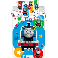 JFabrics Thomas the Tank 100% хлопок Детская кроватка Пододеяльник Комплект постельного белья синий x 135 см Наволочка 40 60