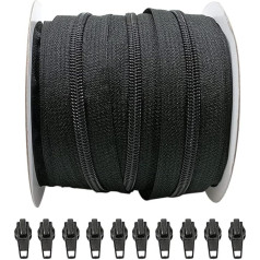 5 метров / рулон полной длины нейлон #3 молния с 10 автоматическими металлическими ползунками, молния для одежды, ткани, шитья, ремесел, 3 (5 м, 332