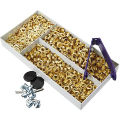 PRYM 542421 Проушины с шайбами Размер 5 мм внутри; золотой цвет Мультипак, 500 шт.