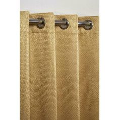 Emma Barclay Ambiance Thermal Blackout Eyelet Curtains, шторы с 3D тиснением и светоотражающей основой, цвет охры, ширина 66