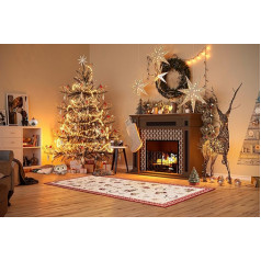 Villeroy & Boch Design Rug Nostalgic Shine - Toy's Delight - Christmas Tree Blanket, Entrance Mat, Christmas Tree Runner for Living Room, Bedroom, Dining Room, Hallway - Red Multi-Colours, 80 x 200 cm