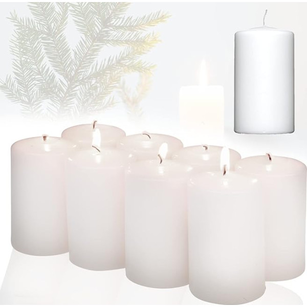 Candelo Набор из 8 свечей-таблеток Christmas Ambience Candles - белый - 4,8 см x 8 см - рождественское украшение Advent Candle - рождественские свечи Advent Wreath
