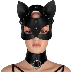 BANSSGOTH Женщина Кожаный Catwoman Маска Регулируемый Воротник Ключицы Цепи Животных Маска Маскарад Хэллоуин Партии Костюм Реквизит
