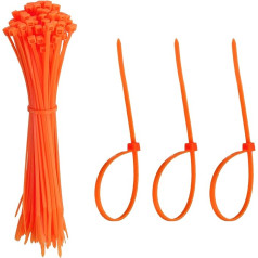 YELARXI Kabelbinder aus Kunststoff, selbstsichernd, 15,2 cm, passend für Zuhause, Garten, Büro, Werkstatt, Reisen - (100 Stück, Orange)