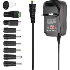 GutReise Универсальный адаптер питания, 220 В до 6 В 9 В 12 В 15 В 18 В 24 В Регулируемый DC зарядное устройство адаптер переключения 41 Вт 5 В/2.1A USB порт с 8 