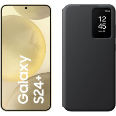 Смартфон Samsung Galaxy S24+ AI, 12 ГБ ОЗУ, 512 ГБ памяти, янтарно-желтый, гарантия производителя 3 года + чехол-кошелек Smart View, черный