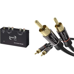 Dynavox TC-20 Phono Preamplifier, компактный металлический корпус, для проигрывателей с ММ-системами сканирования, черный, 10,5 x 6,5 x 3,2 см & KabelDirekt - RCA Audio Cable - 