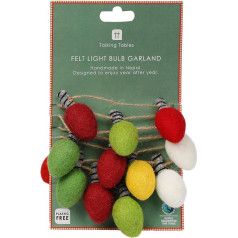 Talking Tables Twilight Felt Christmas Garland with Bulbs Christmas Tree Decoration Room Decoration Hanging Decoration Dinner Party Eco Friendly