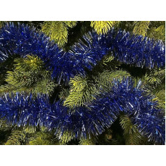 Длинное рождественское украшение Dmora, рождественское украшение, праздничное украшение, сделано в Италии, 1000 x 8 x 8 см, синий