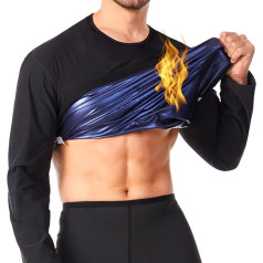 Сауна Костюмы Сауна Рубашка С Длинным Рукавом Топы Футболки Топы Похудение Экипаж Шеи Горячая Термальная Лето Пот Мужчины Мужчины