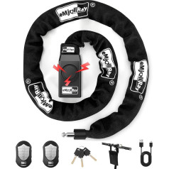 eMjollRay 120 см Велосипедный замок с сигнализацией 110 дБ Велосипед сигнализации замок для E Scooter Ebike велосипед замок высокой безопасности 8 мм тол