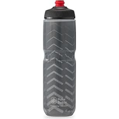 Polar Bottle Breakaway Insulated Bicycle Water Bottle BPA Free Cycling Sports Water Bottle Charcoal Silver 24oz