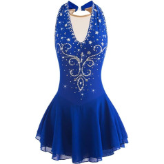 Nnnydjy Мода Девушки Без Рукавов Фигурное Катание Производительность Платье Конкурс/Практика Ручной Работы Коньки Юбка со Стразами