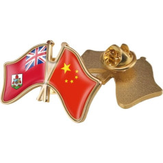 Брошь с Китаем и Бермудский крест флаг персонализированные булавки в кристалл флаг форма флаг значок булавки патриотические одежда шарф с