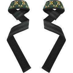 Лямки для тяжелой атлетики в винтажном стиле, желтые банты, 66 см, неопрен, с мягкой подкладкой, износостойкие, для тяжелой атлетики, бодибил