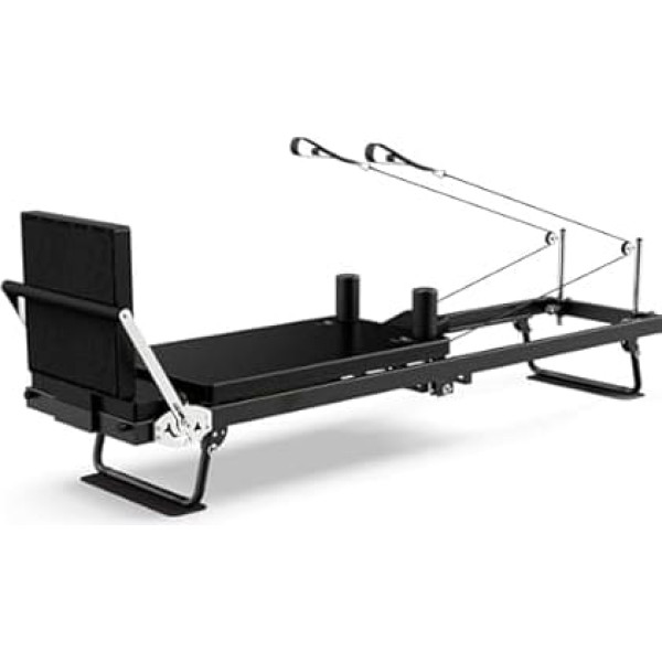 ZephyrGlow Pilates Reformer Set для дома, включает в себя складной тренажер и оборудование для йоги, повышает прочность и баланс, тип латекса - черный