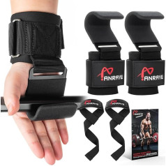 Набор крюков и ремней для тяжелой атлетики - крюки с нескользящей рукояткой, регулируемые ремни для тяжелой атлетики, дедлифтинга, пауэрли