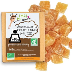 [MA] bio-épicerie | Органический засахаренный имбирь с пониженным содержанием сахара в кубиках | 940 г | Сертифицированный органический | Засахаренн