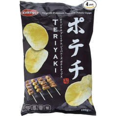 KOIKEYA Картофельные чипсы Терияки упаковка из 4 (4 x 100 г)