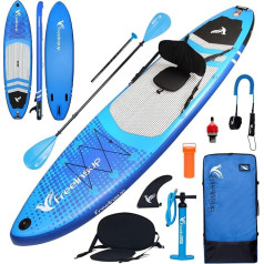 Freein SUP надувная доска Stand Up Paddle Board с сиденьем для каяка, SUP доски для взрослых 305 x 84 x 15 см Stand-Up Paddling ISUP аксессуары насос адаптер, SUP каяк весло