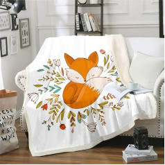 Одеяла и пледы для детей мальчиков девочек мультфильм лиса печать 3D животных узор флис одеяло сафари принт для диван кровать диван шерпа о