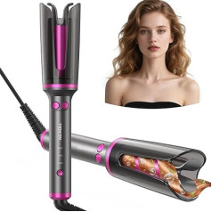 AEMOLL Keramik-Lockenstab 32 mm mit PTC-Schnellheizung, 3 Temperaturstufen, automatische Abschaltung (30 Min), Anti-Verbrühungs-Design & Ein-Tasten-Steuerung (Rosa)