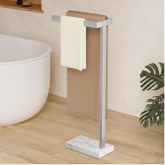 KES BTH225-2 Стоячий держатель полотенец для ванной Устойчивый 2 кронштейна 2 x широкая трубка с тяжелым мраморным основанием Полотенцедержател