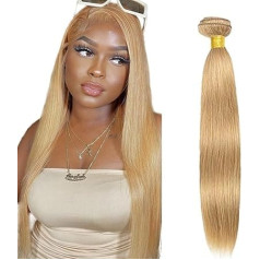 Hxxcoup человеческие волосы пучки Sew-in пучки человеческие волосы прямые реальные волосы уток для шитья #27 блондинка двойной уток расширения дл