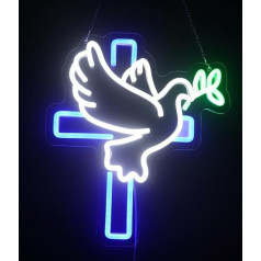 Голубь Мира Иисус Крест Неоновый Знак Стены Декор Иисус Крест Летающий Голубь Светодиодный Свет Христос Мир Птица Неоновый Свет Свобода С