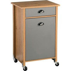 Kesper Кухонная тележка с системой сортировки отходов, материал: ДВП, размеры: Ш 50 x В 79 x Г 37 см, цвет: коричневый, серый, 25528 13