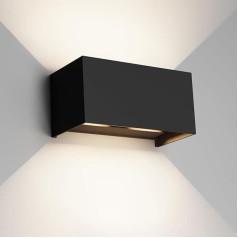 Klighten 24 W LED Wall Light Indoor/Outdoor 4000 K Outdoor Light Indoor IP65 Outdoor Light Wall Up Down Outdoor Wall Light Wall Light Indoor with Adjustable Beam Angle Natural White, Black